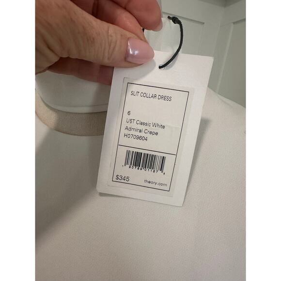 NWT Theory U5T Classic White Admiral Crepe Dress Size 6 - Picture 6 of 8